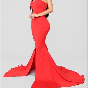Red mermaid dress